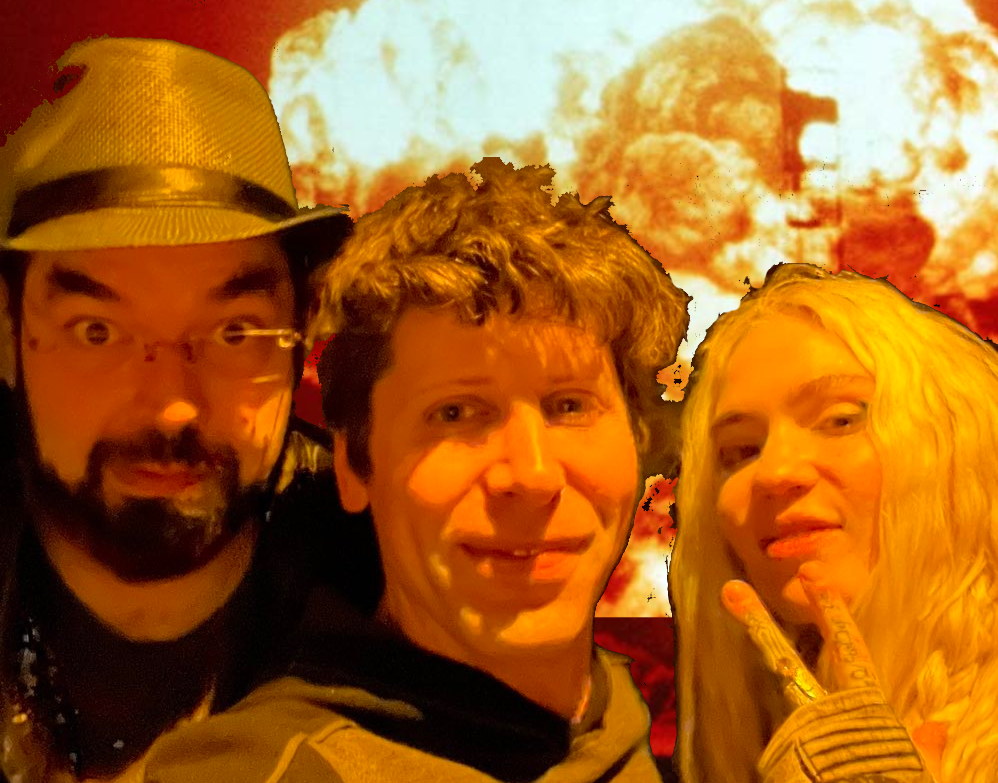 A selfie of Eliezer, Sam and Grimes